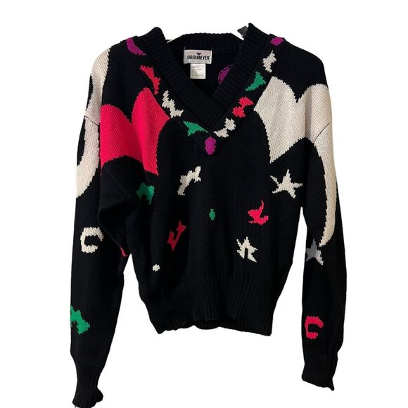 Obermeyer Sweaters - Obermeyer Vintage Women's Vibrant Stars Accents Wool Blend Pullover Sweater - M